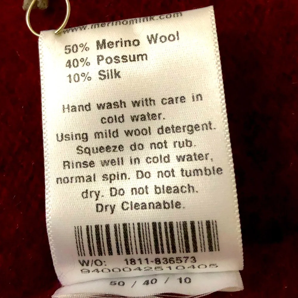 NWT NZ Merino Mink Two Way Poncho with side Split Color: Rich Wine Red OS - Picture 8 of 10